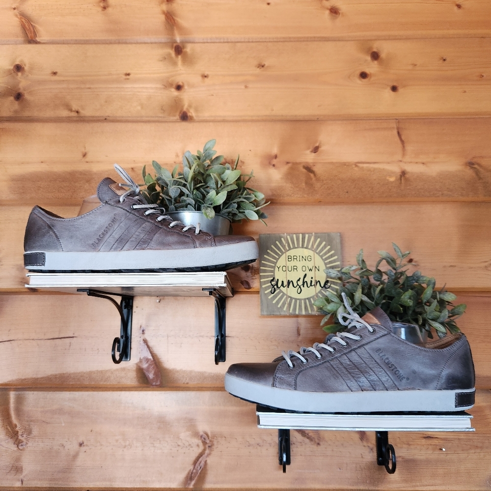 Blackstone JM11 Charcoal‎ Gray Leather Sneakers Dutch Shoes Throwback Sz 47 / 13